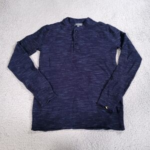 Bonobos Shirt Mens XS Slim Fit Blue Henley Knit Long Sleeve Preppy